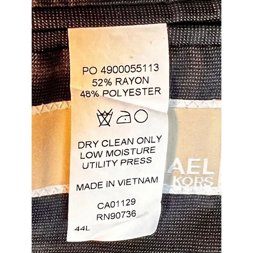 Michael Kors Macy’s Mens Blazer Suit Jacket 44L Grey Black Houndstooth